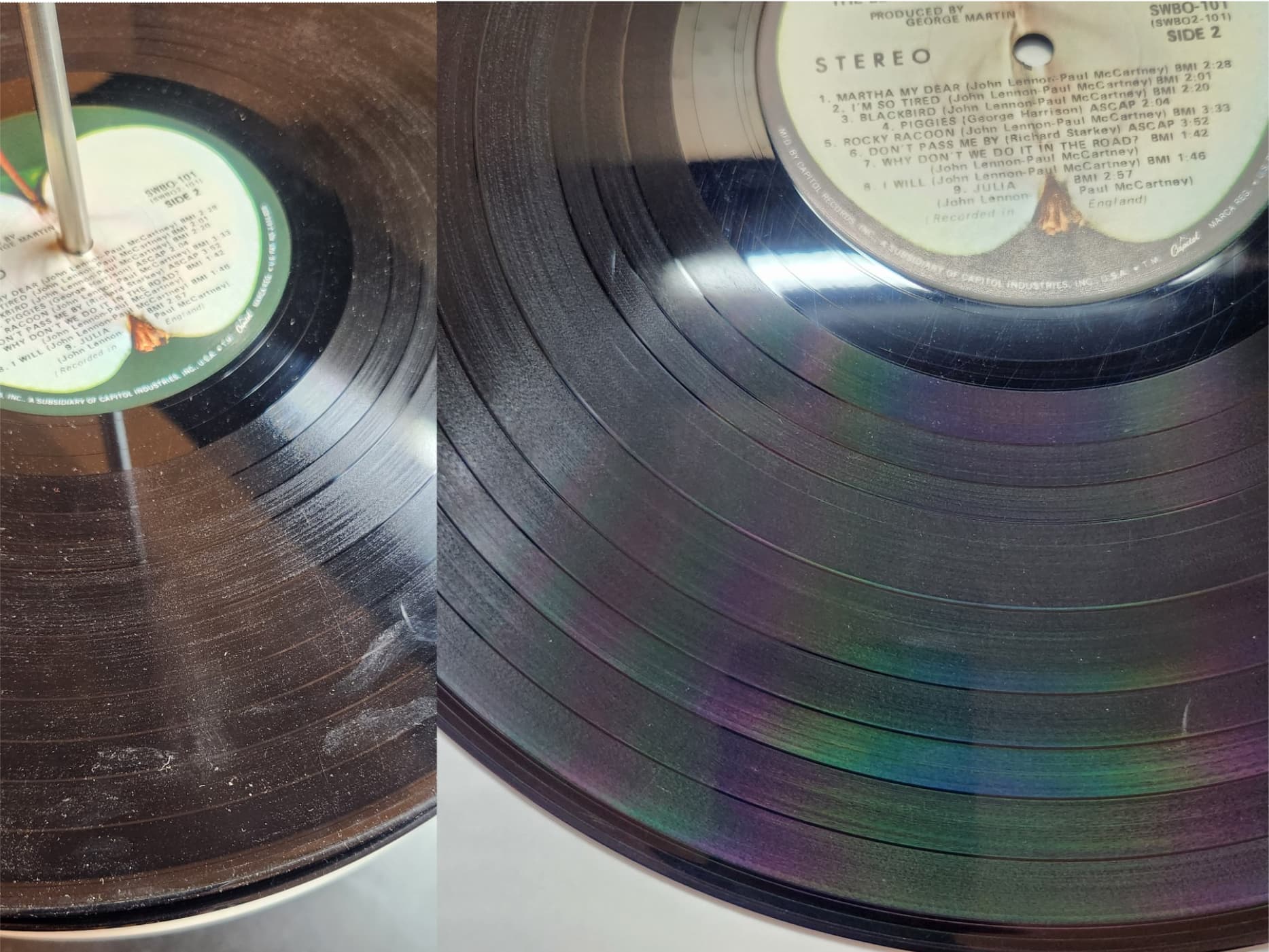 Beatles before and after cleaning